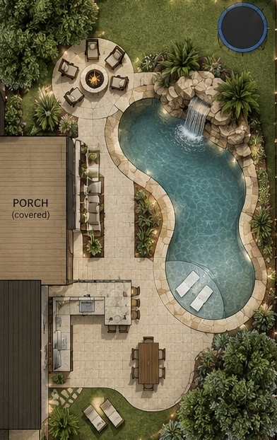 Concept Design 2 for the Draftly Premium pool project