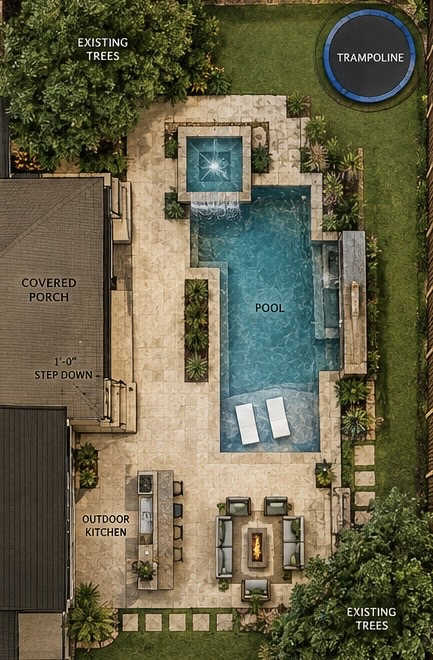 Concept Design 3 for the Draftly Premium pool project